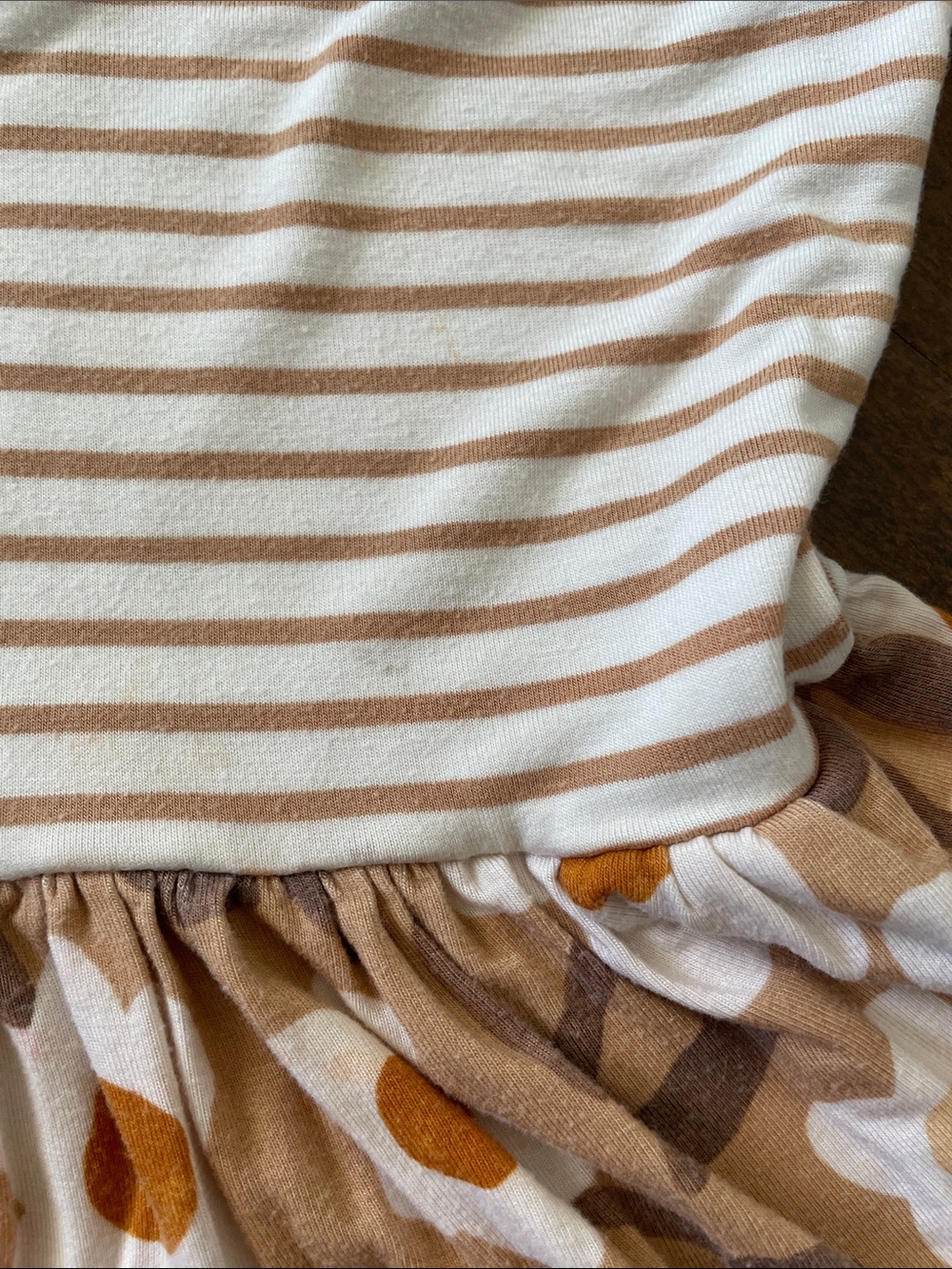 Little Sleepies Cream and Tan Floral Long Sleeve Dress - Picture 6 of 6